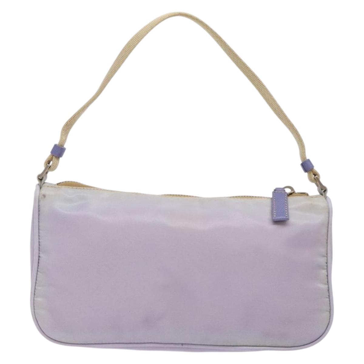 PRADA Accessory Pouch Nylon Purple Silver Auth 140755