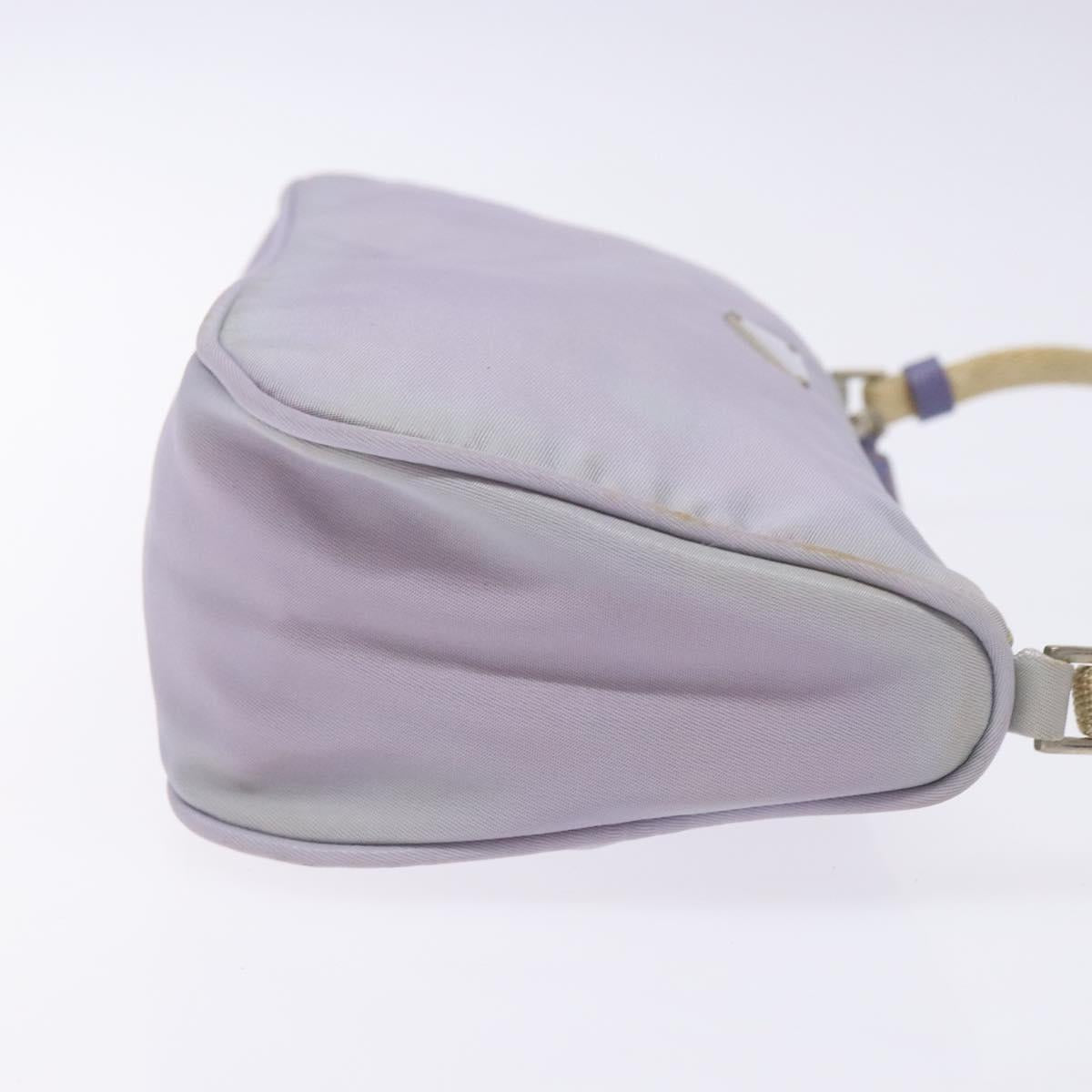 PRADA Accessory Pouch Nylon Purple Silver Auth 140755