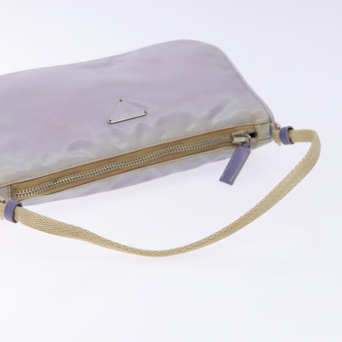 PRADA Accessory Pouch Nylon Purple Silver Auth 140755