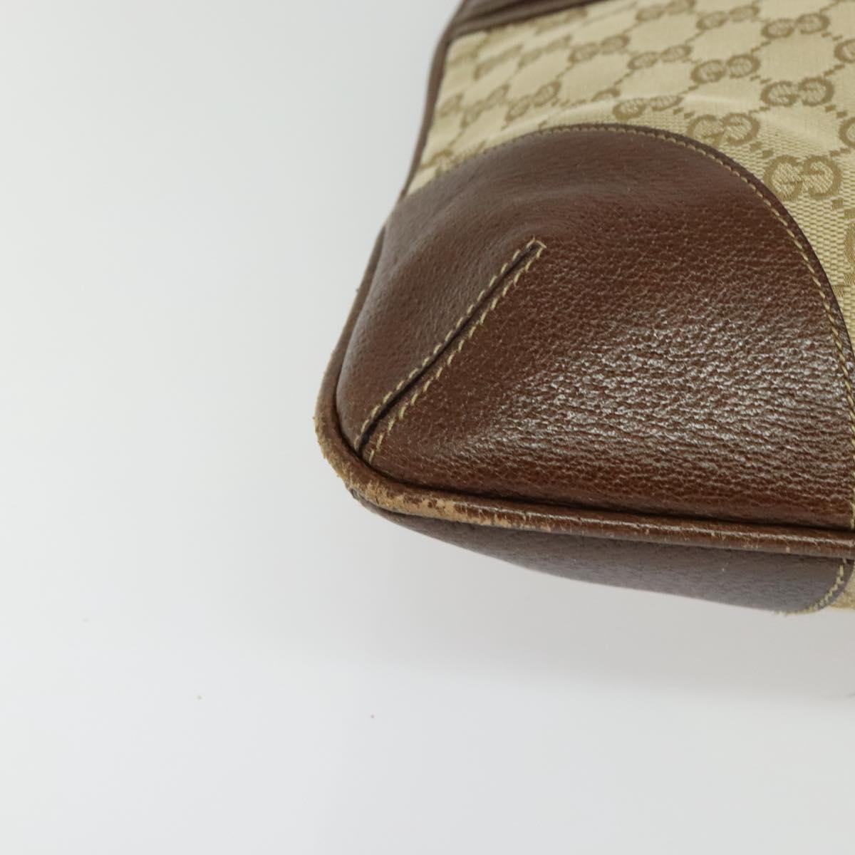 GUCCI GG Canvas Shoulder Bag Beige Gold 115568 Auth 140785