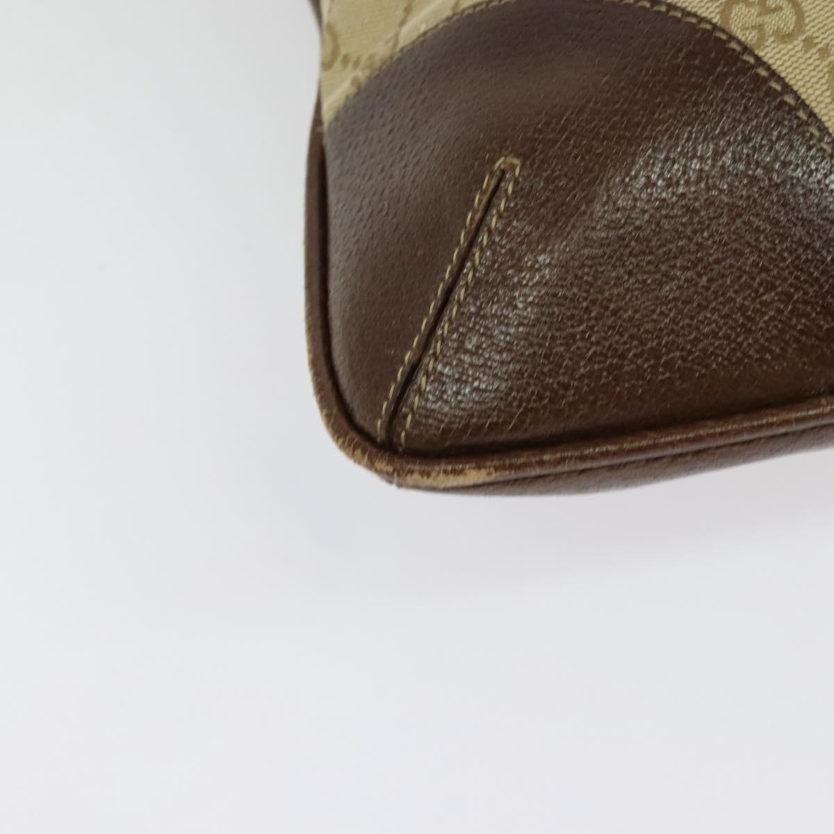 GUCCI GG Canvas Shoulder Bag Beige Gold 115568 Auth 140785