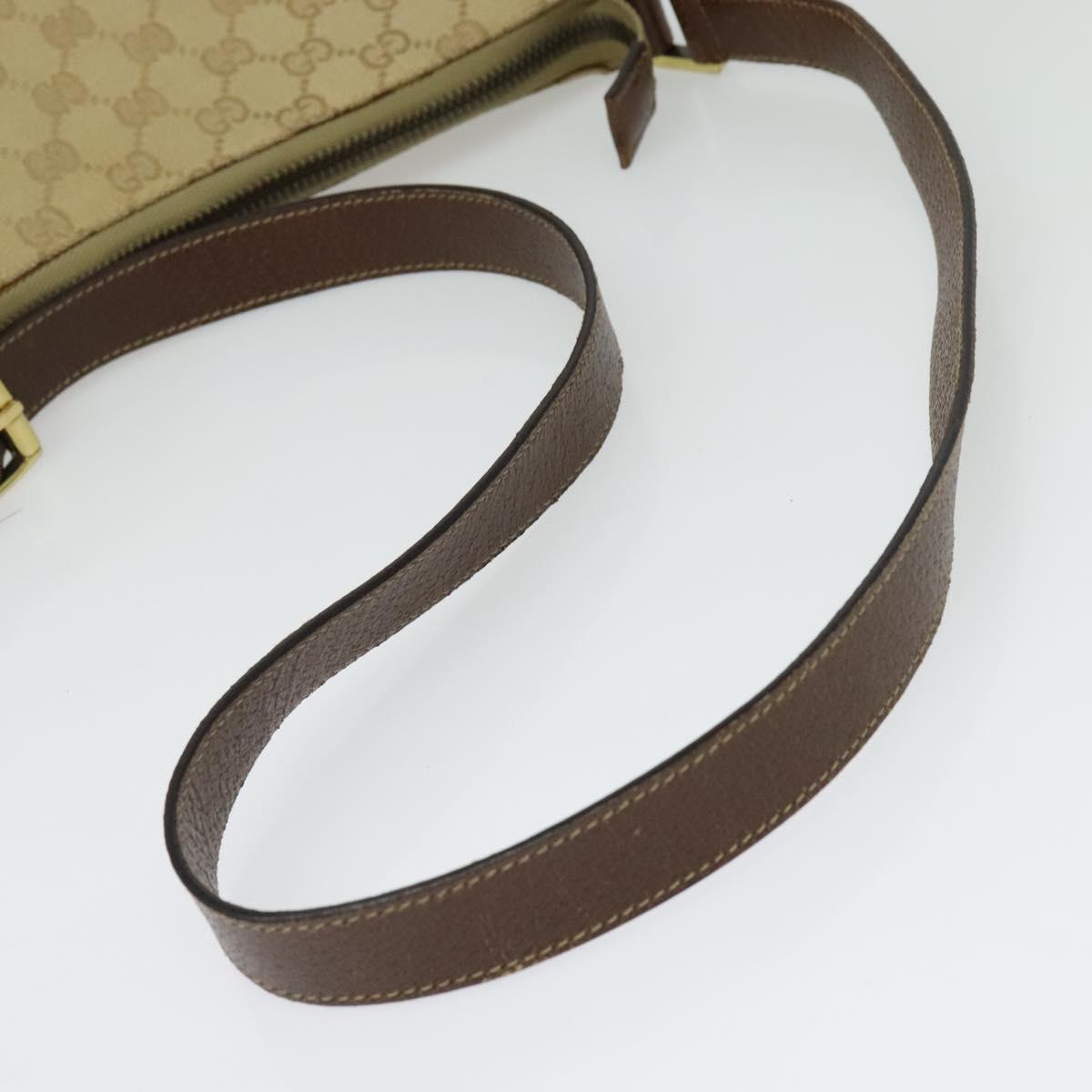 GUCCI GG Canvas Shoulder Bag Beige Gold 115568 Auth 140785