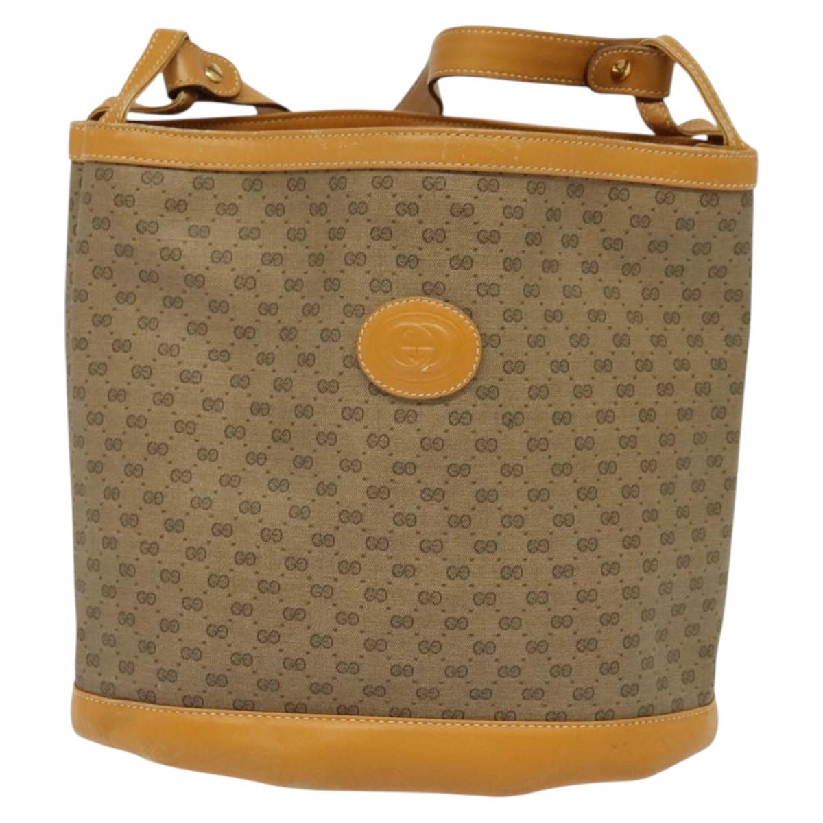GUCCI Micro GG Supreme Shoulder Bag PVC Beige Gold 001 14 0934 Auth 140786