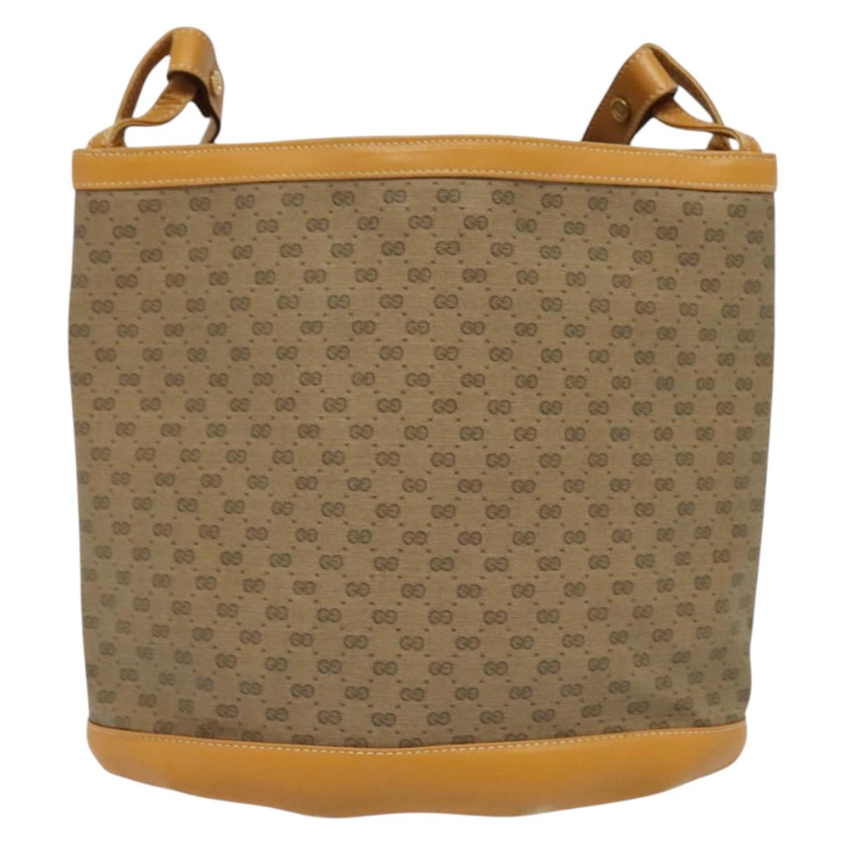 GUCCI Micro GG Supreme Shoulder Bag PVC Beige Gold 001 14 0934 Auth 140786