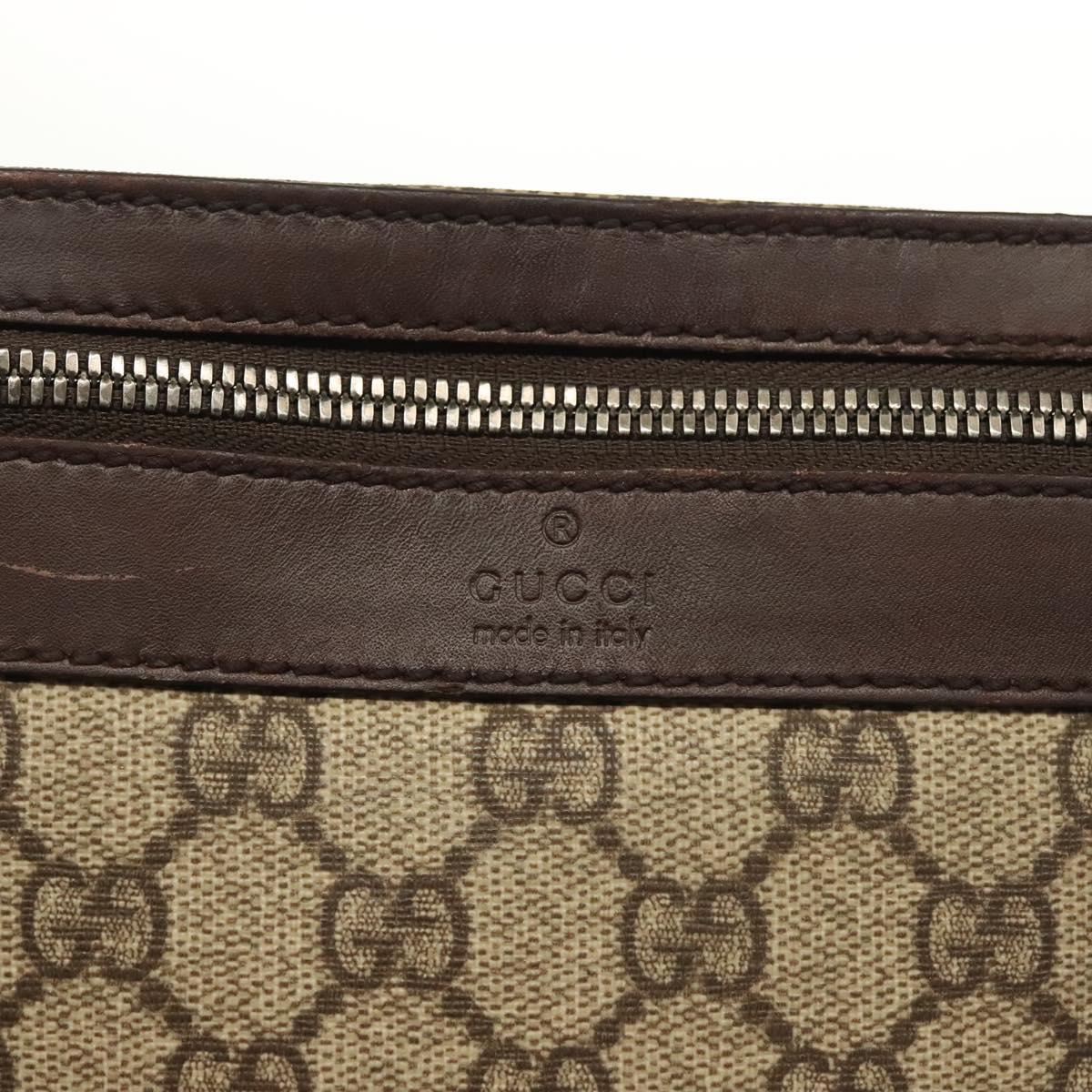 GUCCI GG Supreme Shoulder Bag PVC Beige Silver 92562 Auth 140791