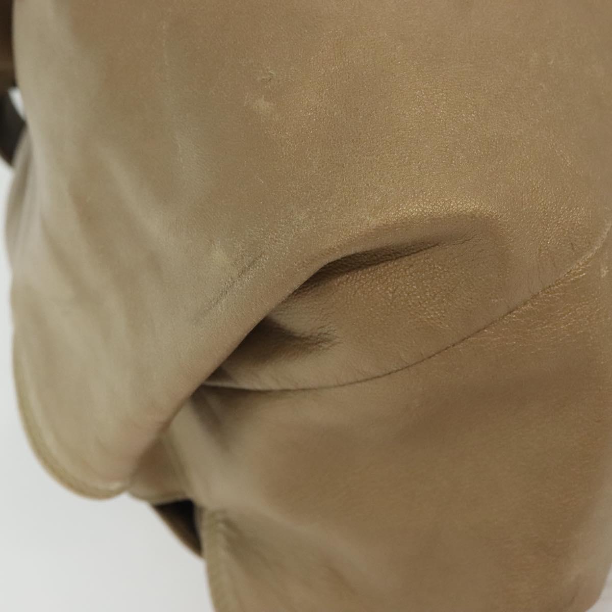 LOEWE Nappa Aire Hand Bag Leather Beige Gold Auth 140795
