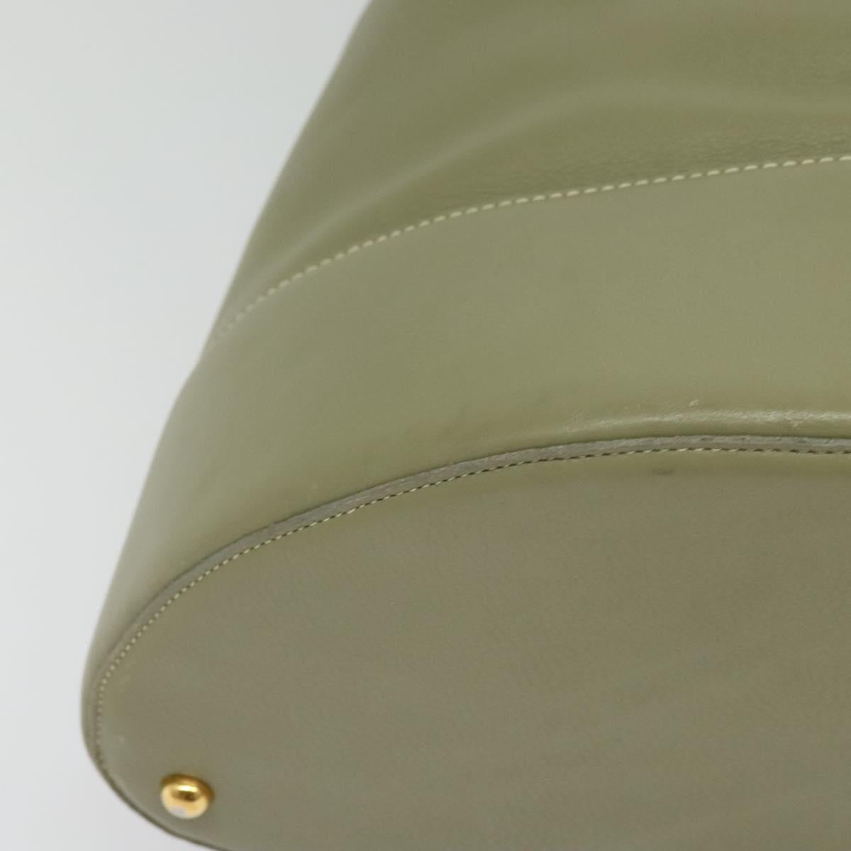 LOEWE Anton Shoulder Bag Leather Green Gold Auth 140796