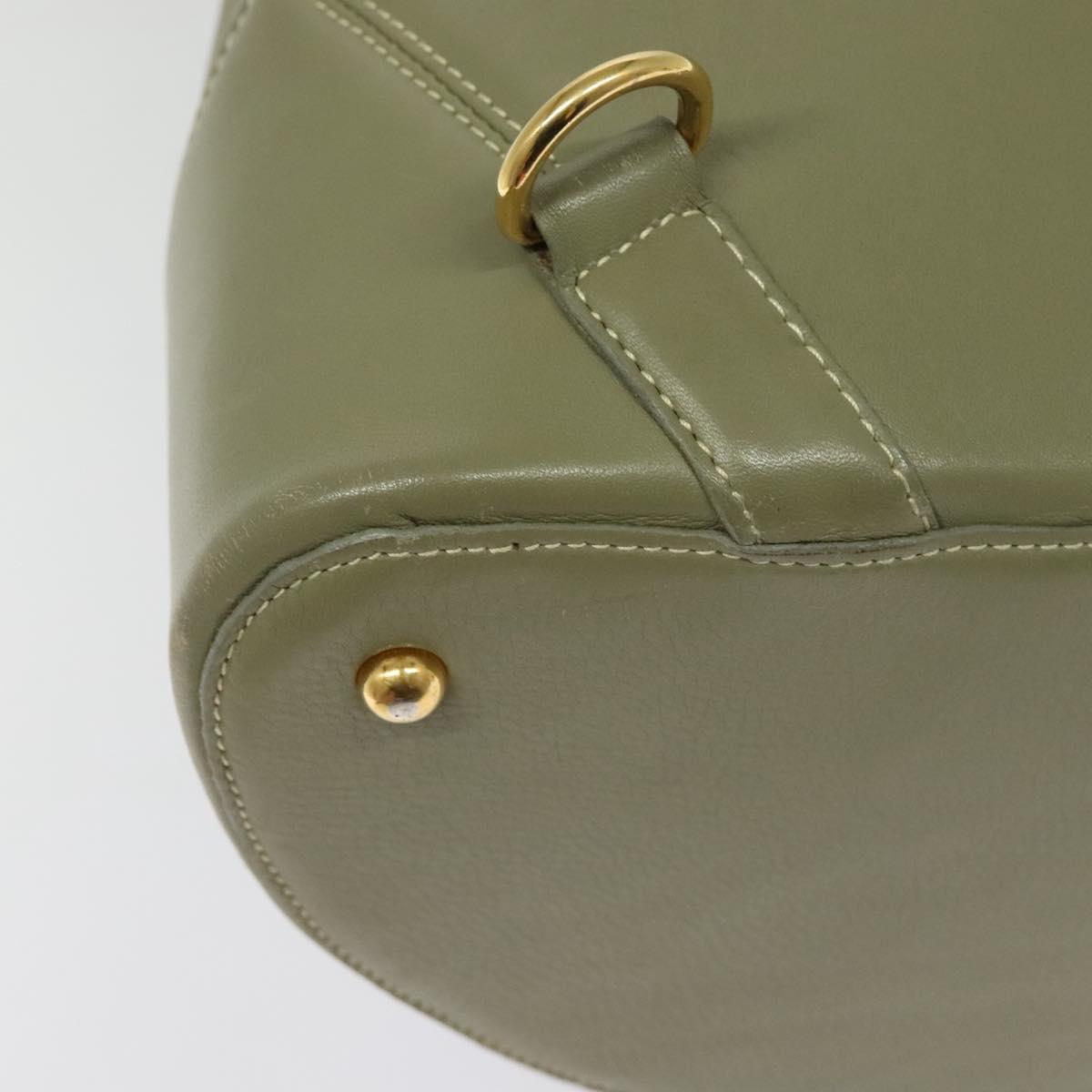 LOEWE Anton Shoulder Bag Leather Green Gold Auth 140796