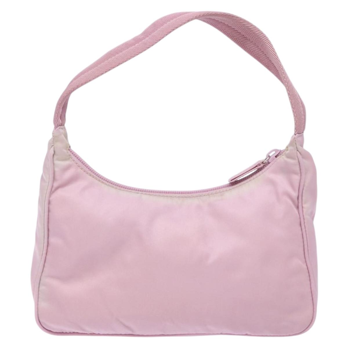 PRADA Hand Bag Nylon Pink Auth 140798