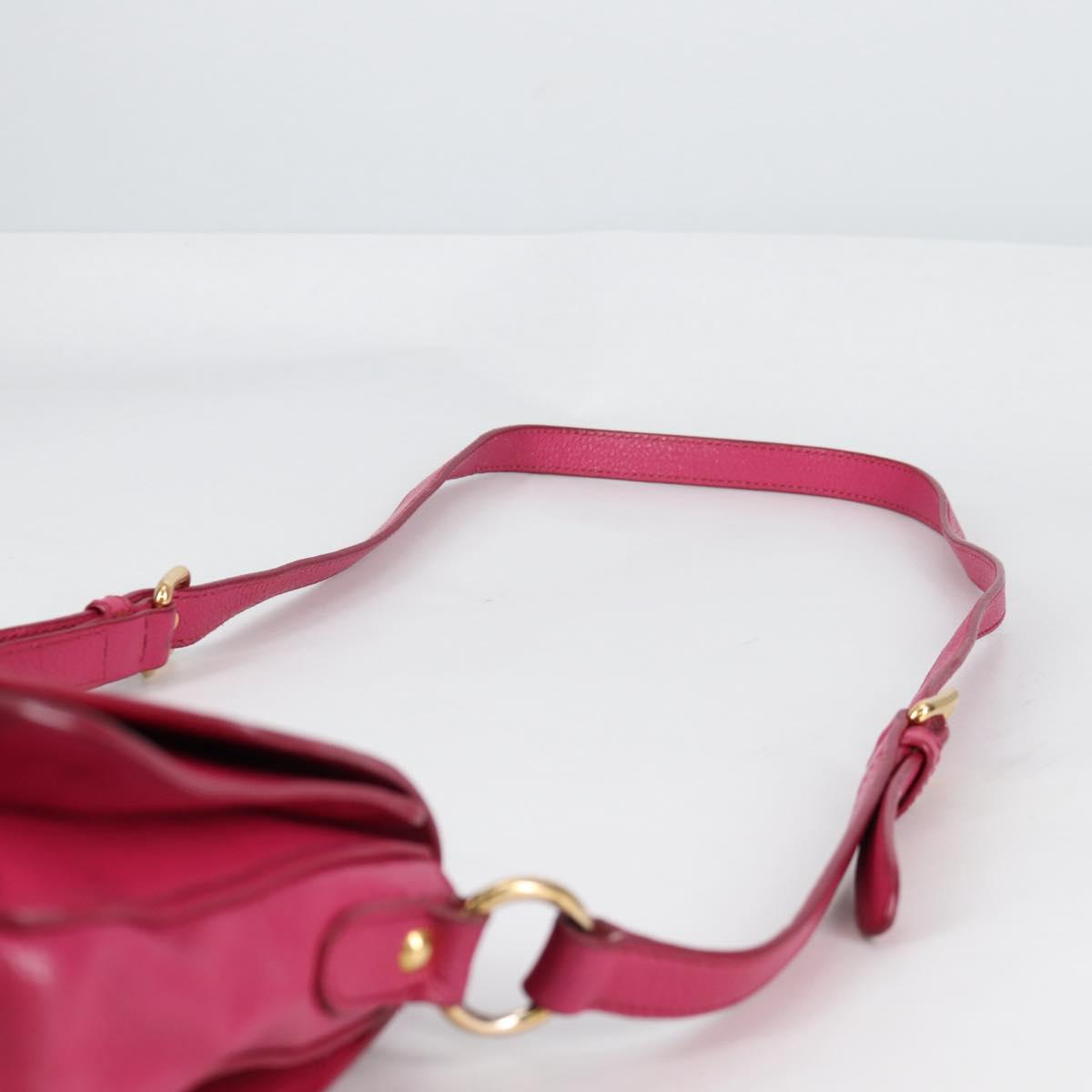 Miu Miu Hand Bag Leather 2way Pink Gold Auth 140807V