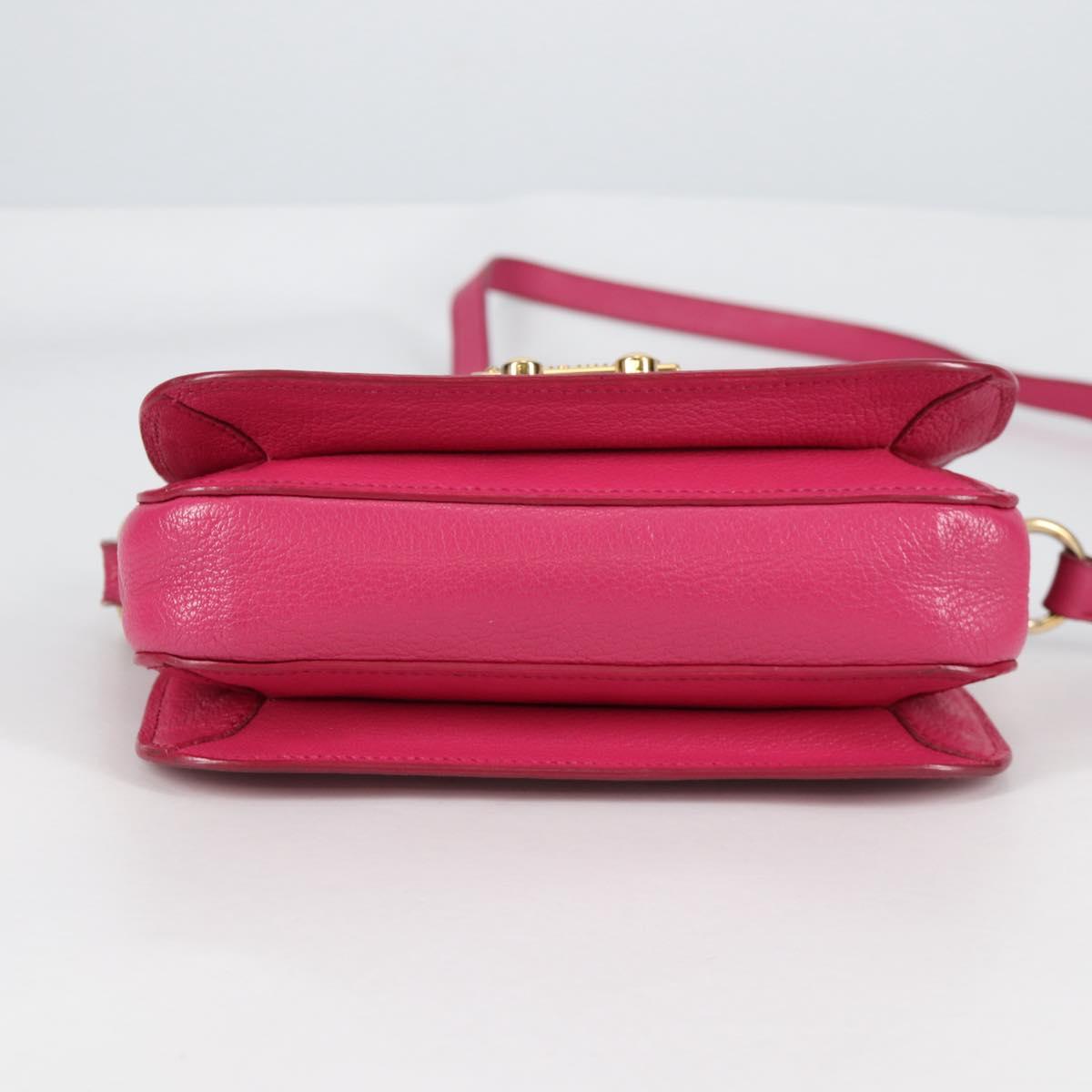 Miu Miu Hand Bag Leather 2way Pink Gold Auth 140807V