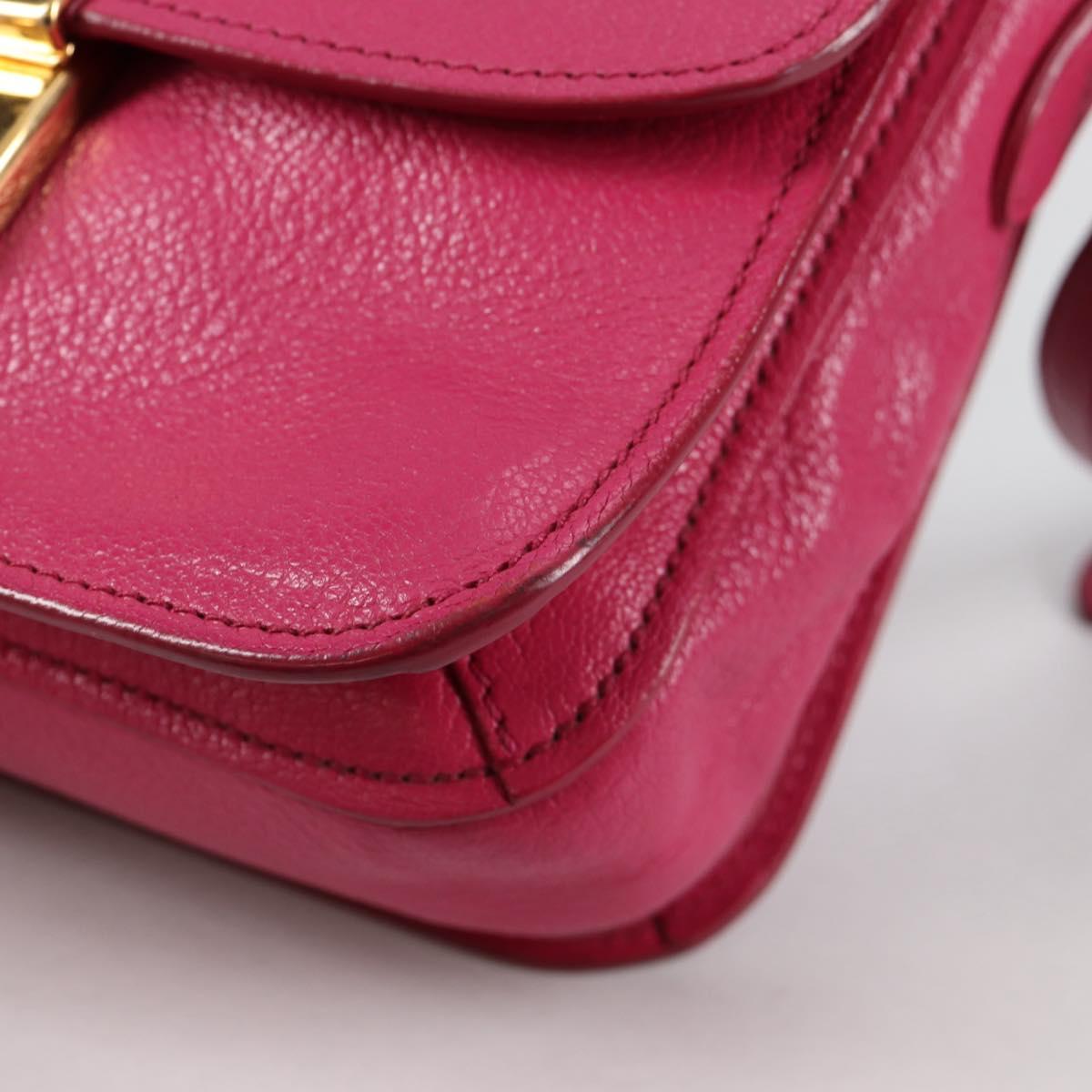 Miu Miu Hand Bag Leather 2way Pink Gold Auth 140807V