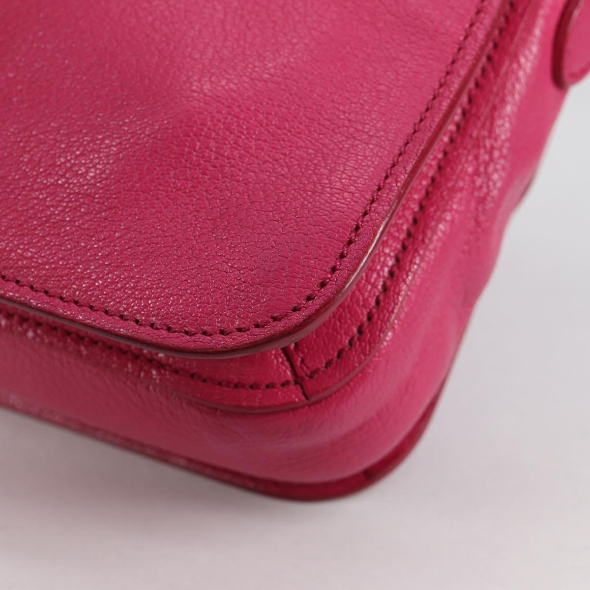 Miu Miu Hand Bag Leather 2way Pink Gold Auth 140807V