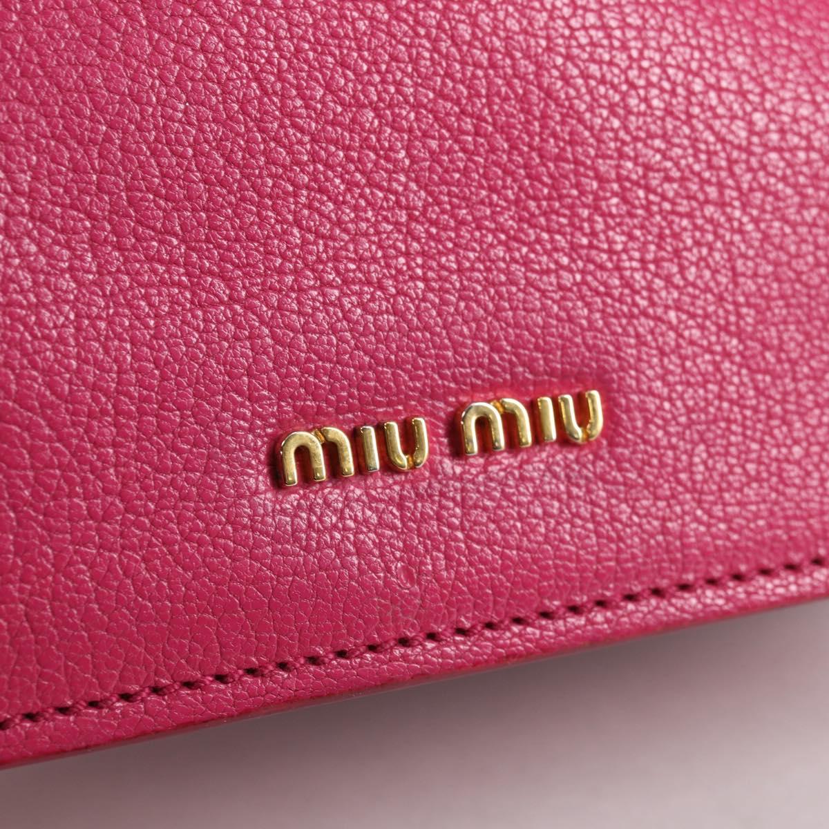 Miu Miu Hand Bag Leather 2way Pink Gold Auth 140807V