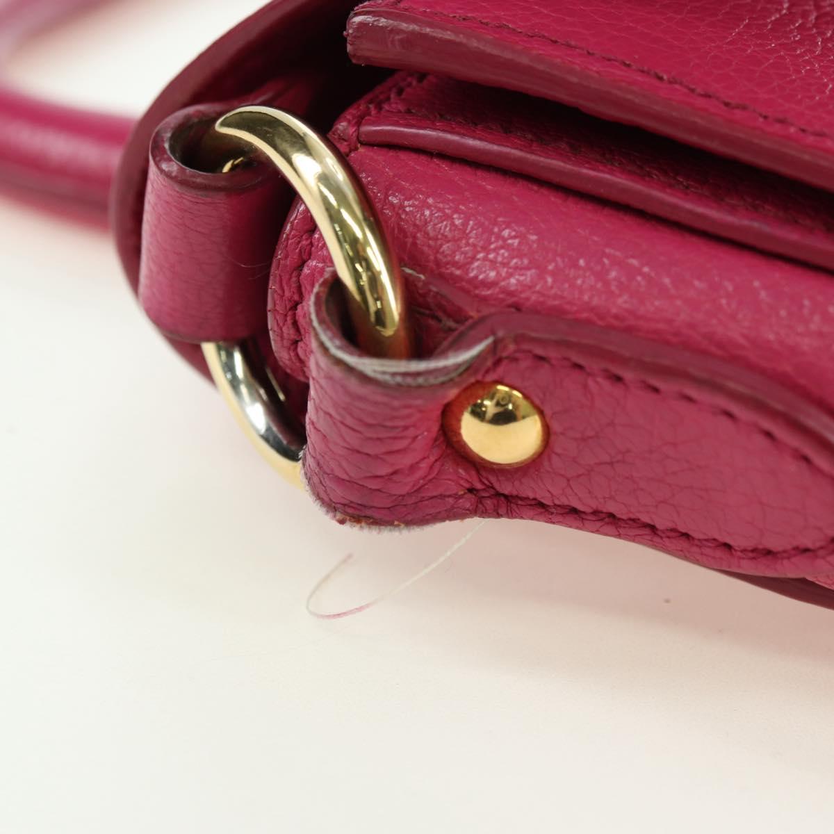 Miu Miu Hand Bag Leather 2way Pink Gold Auth 140807V