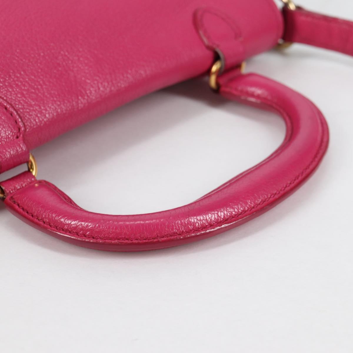 Miu Miu Hand Bag Leather 2way Pink Gold Auth 140807V