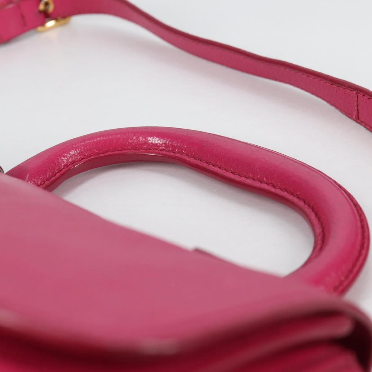 Miu Miu Hand Bag Leather 2way Pink Gold Auth 140807V