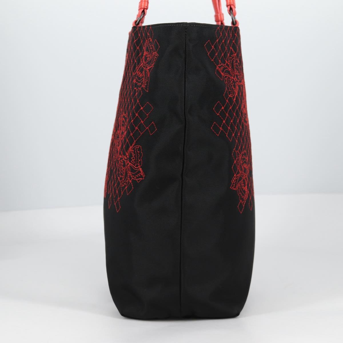 BOTTEGA VENETA Tote Bag Nylon Black Red Auth 140820V