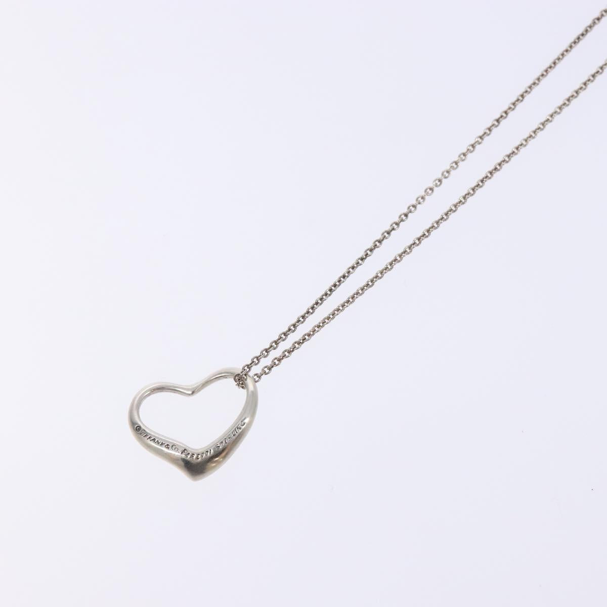 TIFFANY&Co. Open Heart Necklace Ag925 Silver Auth 140822