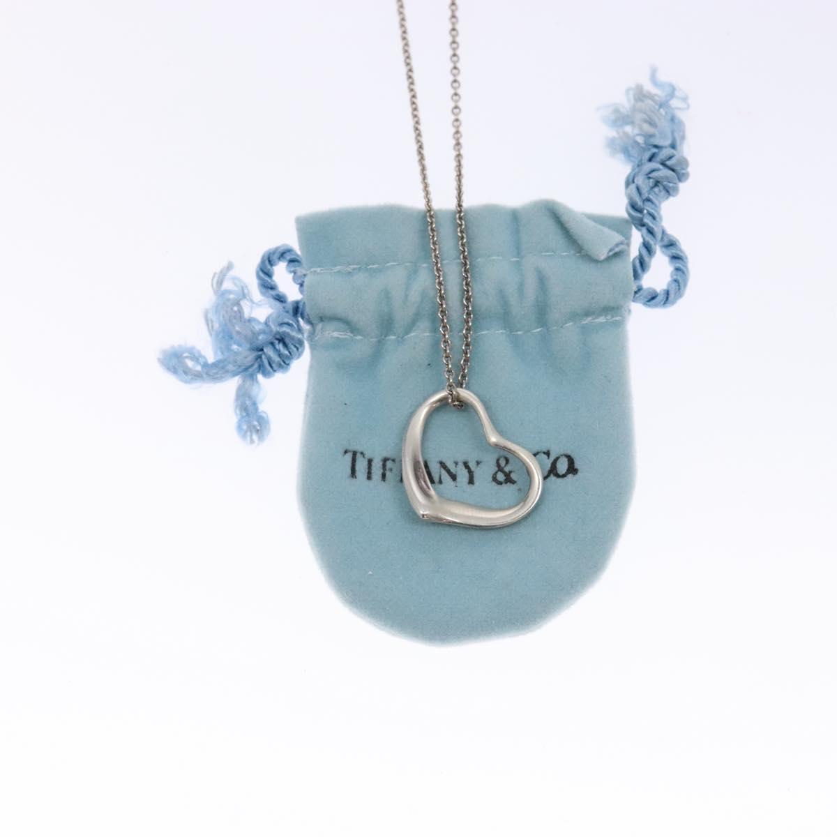 TIFFANY&Co. Open Heart Necklace Ag925 Silver Auth 140822