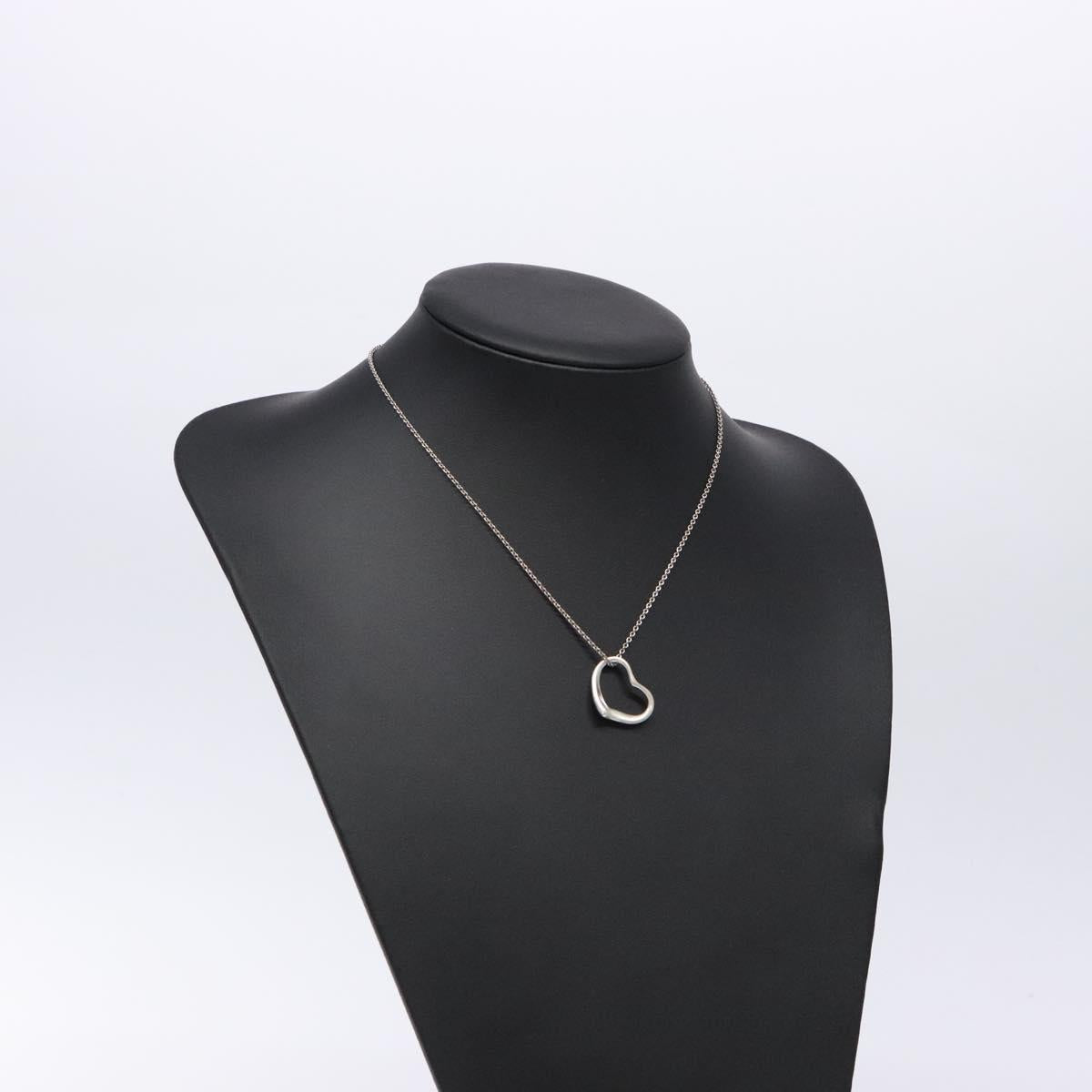 TIFFANY&Co. Open Heart Necklace Ag925 Silver Auth 140822