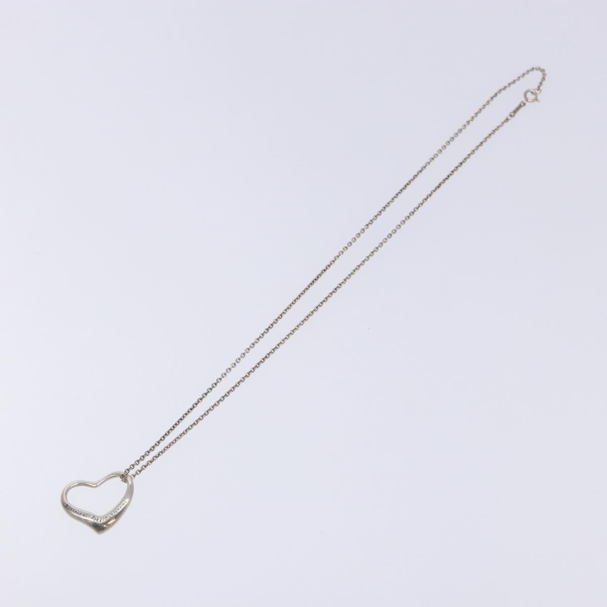 TIFFANY&Co. Open Heart Necklace Ag925 Silver Auth 140822