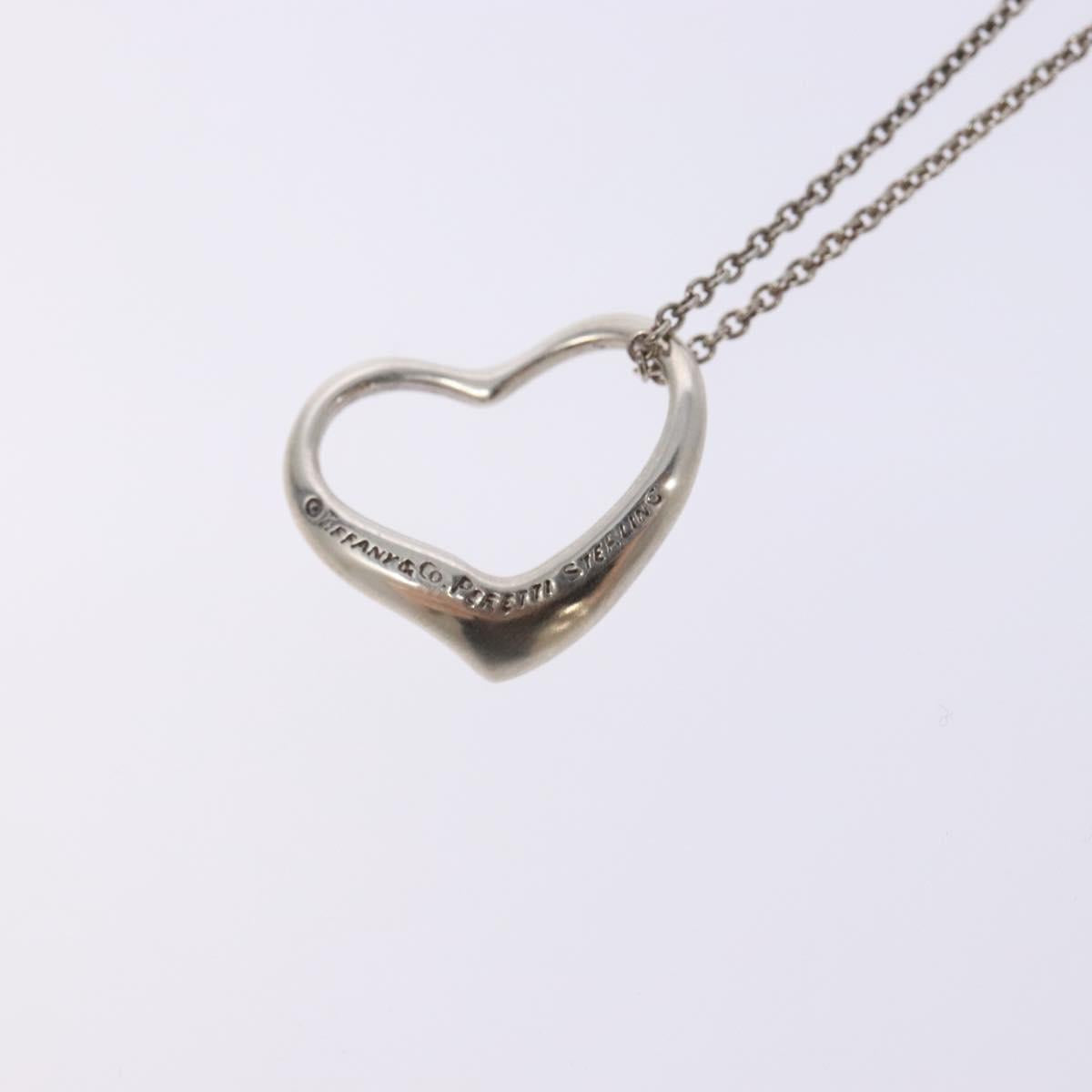 TIFFANY&Co. Open Heart Necklace Ag925 Silver Auth 140822