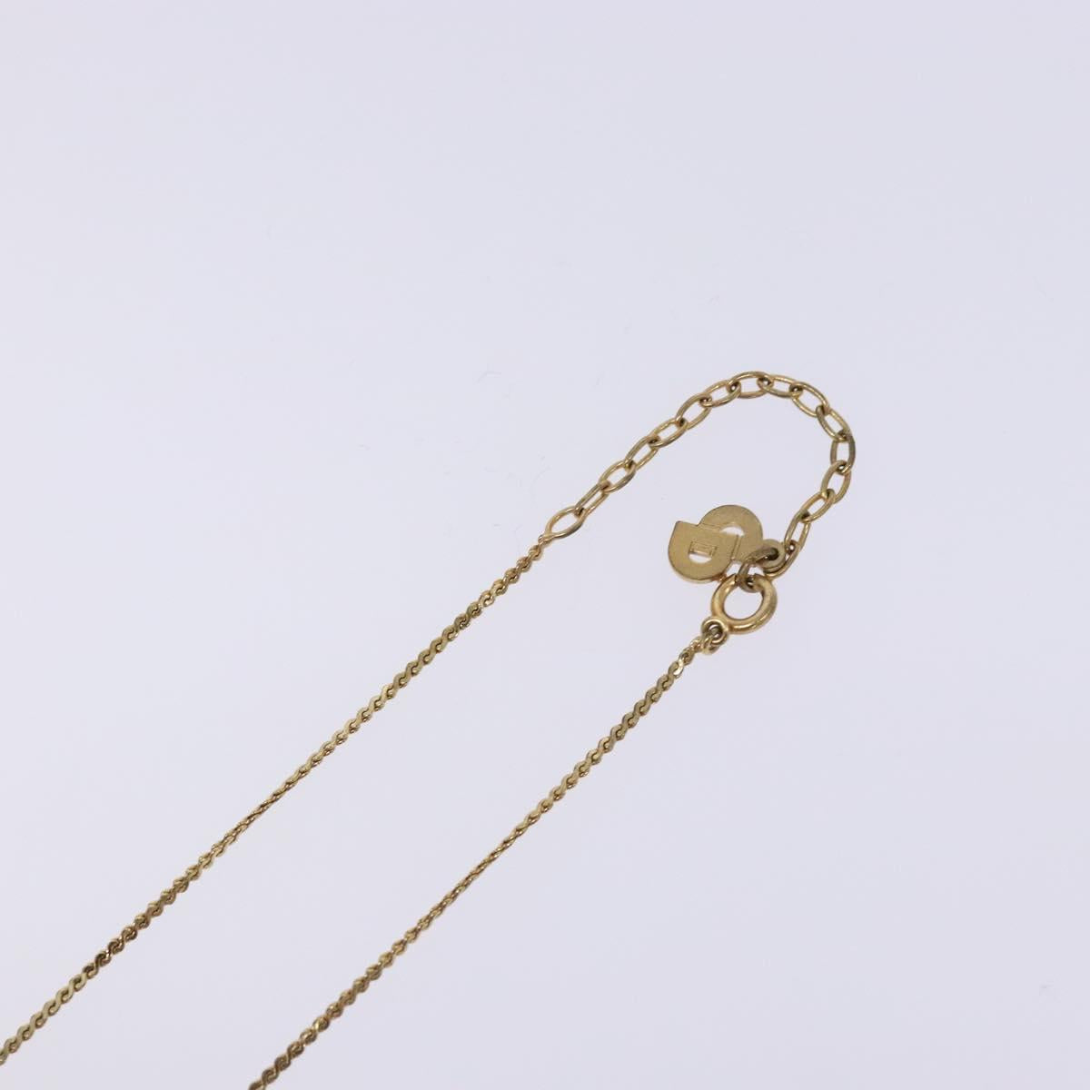 Christian Dior CD Logo Necklace metal Gold Tone Auth 140832