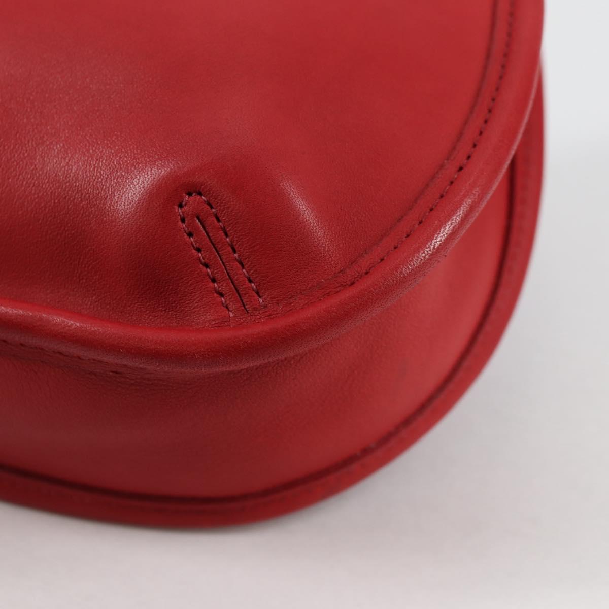 Coach Hand Bag Leather Red Auth 140834V