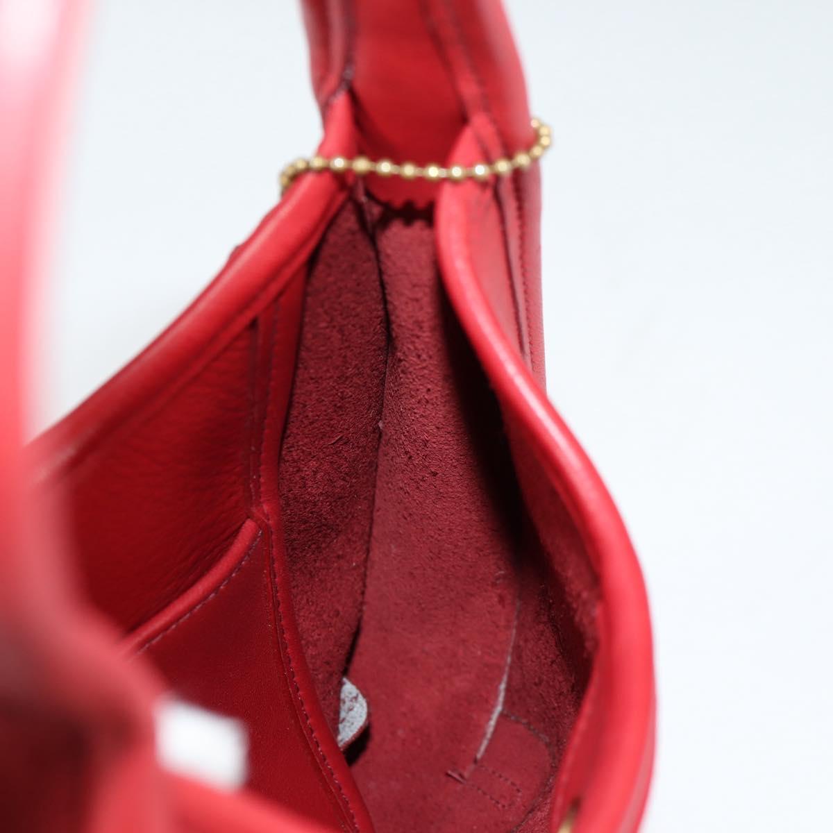 Coach Hand Bag Leather Red Auth 140834V