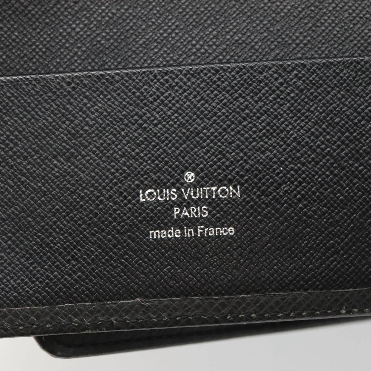 LOUIS VUITTON Taiga Agenda GM Day Planner Cover Black R20232 LV Auth 140844