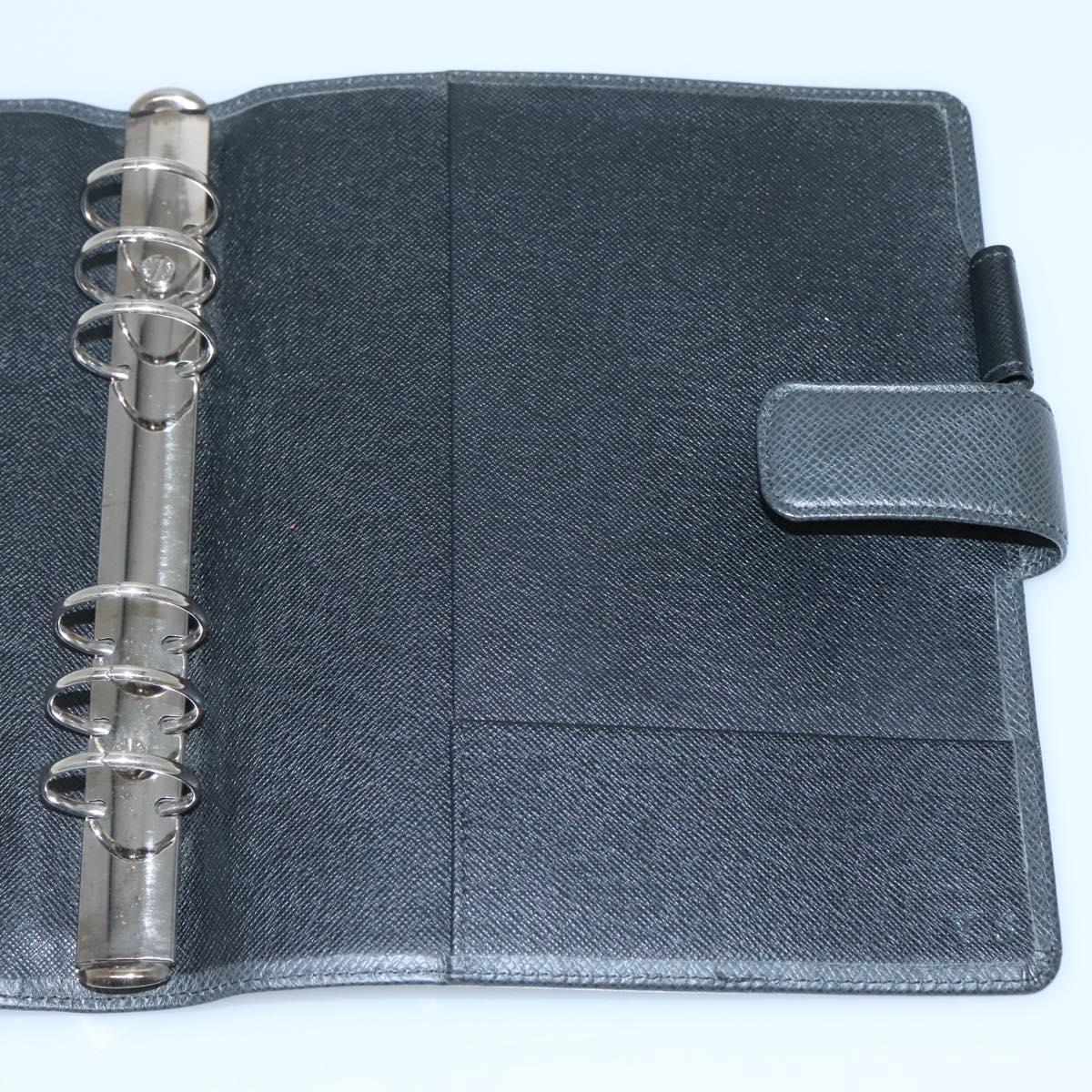 LOUIS VUITTON Taiga Agenda GM Day Planner Cover Black R20232 LV Auth 140844