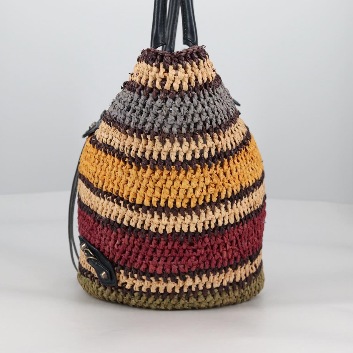 BALENCIAGA Tote Bag Raffia Beige Auth 140846V
