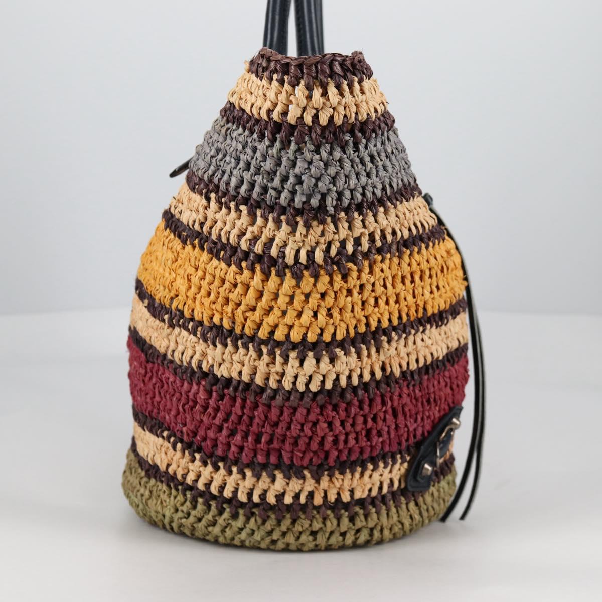 BALENCIAGA Tote Bag Raffia Beige Auth 140846V