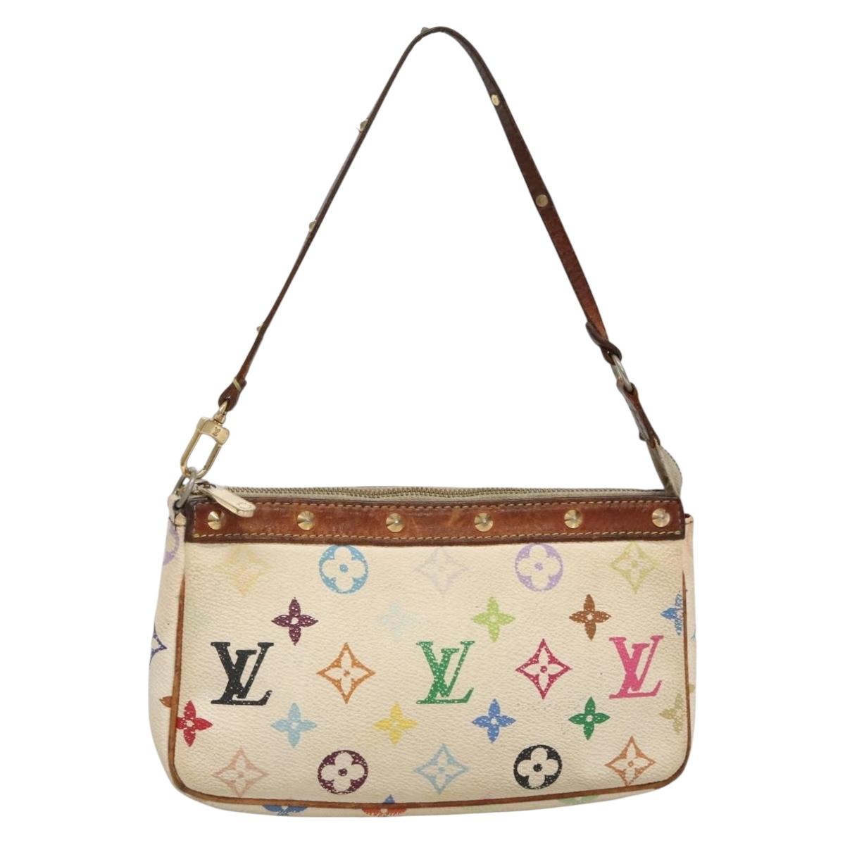 LOUIS VUITTON Monogram Multicolor Pochette Pouch White M92649 LV Auth 140848