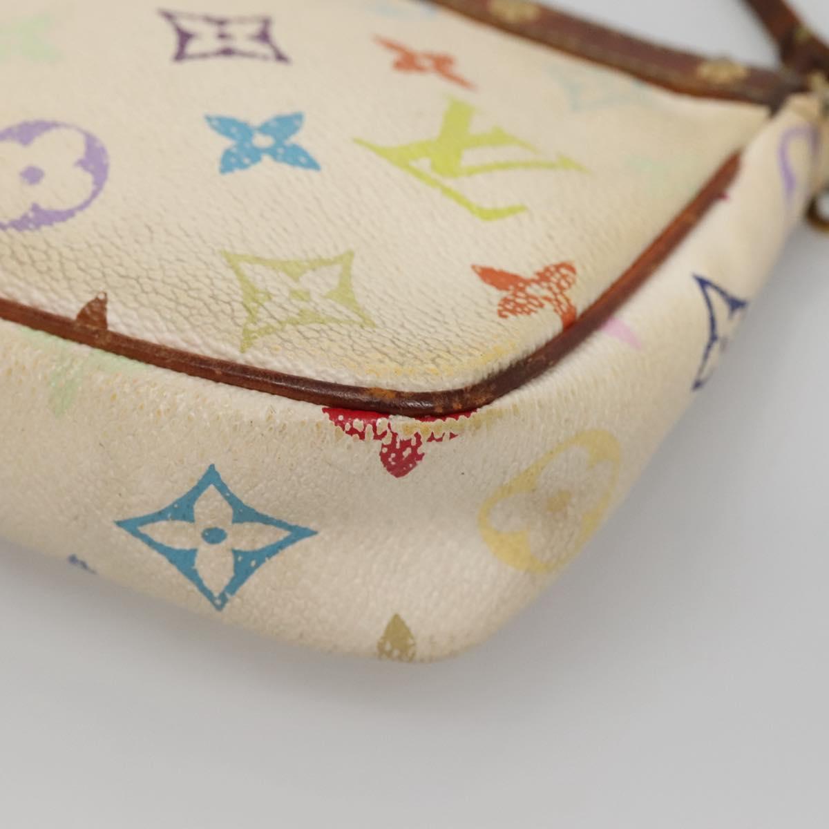 LOUIS VUITTON Monogram Multicolor Pochette Pouch White M92649 LV Auth 140848