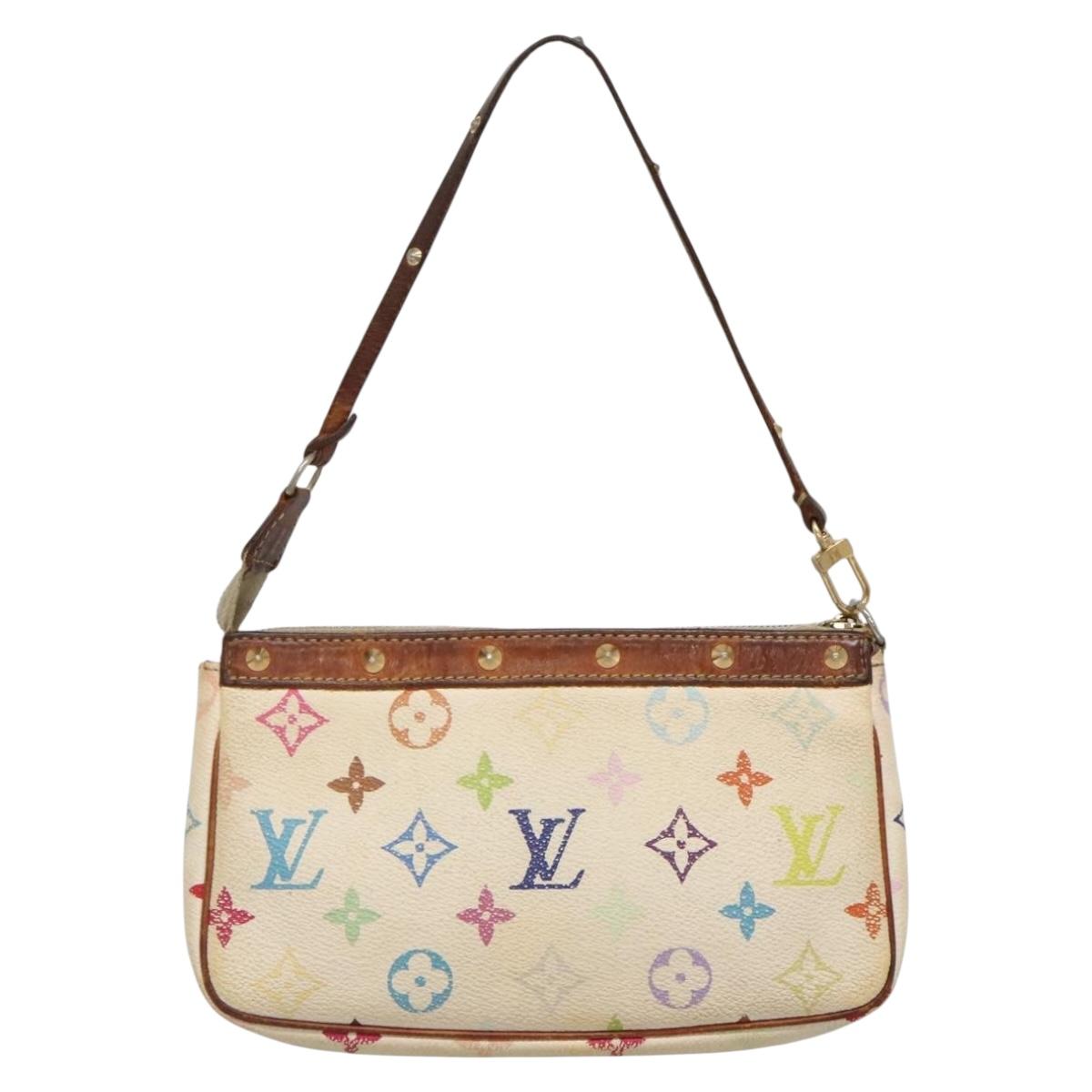 LOUIS VUITTON Monogram Multicolor Pochette Pouch White M92649 LV Auth 140848