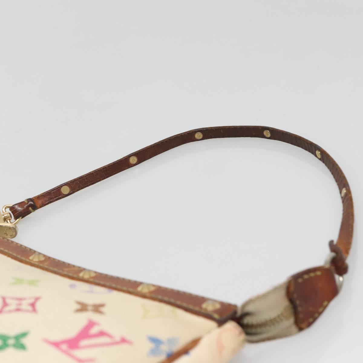 LOUIS VUITTON Monogram Multicolor Pochette Pouch White M92649 LV Auth 140848