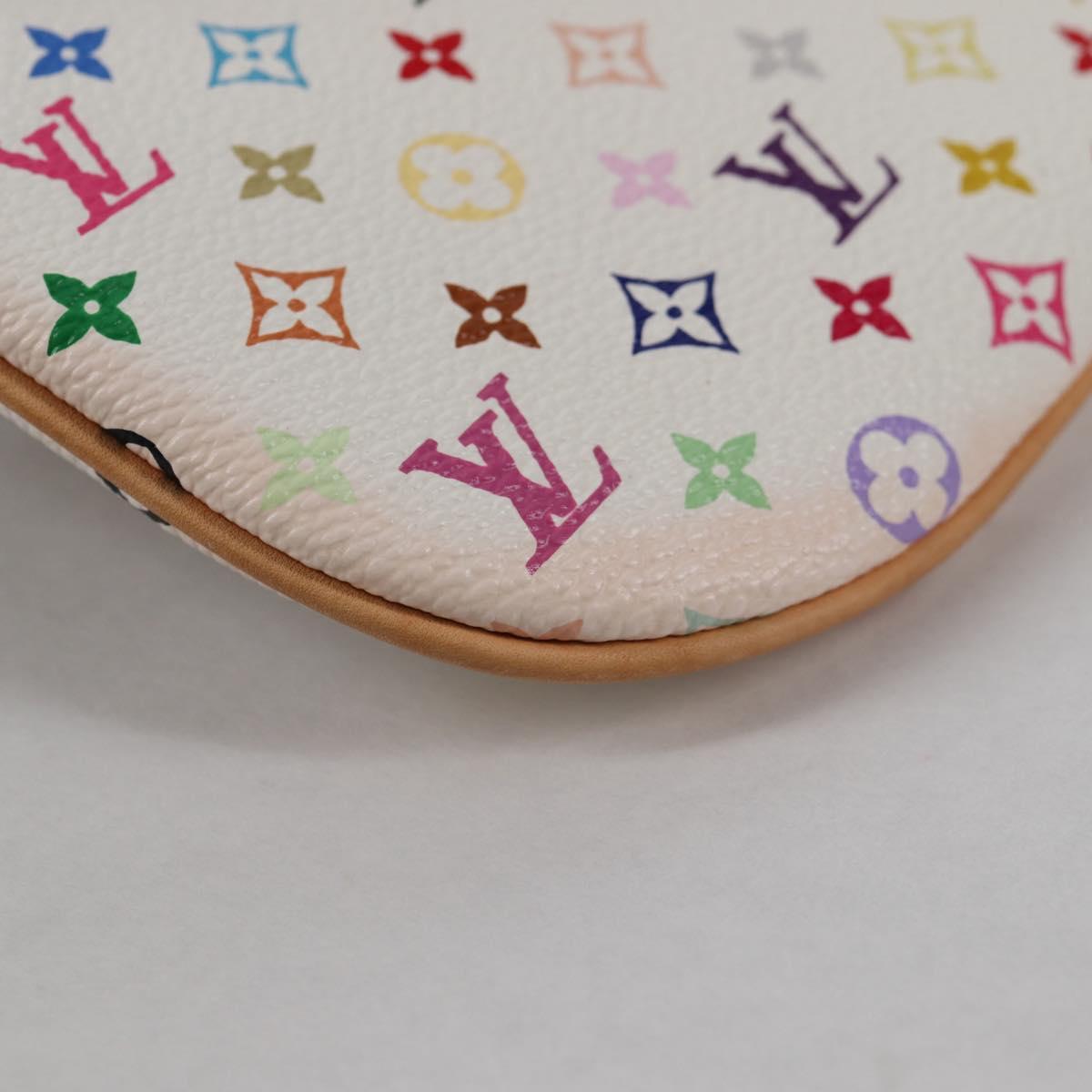 LOUIS VUITTON Monogram Multicolor Pochette MM Pouch White M60028 LV Auth 140849V