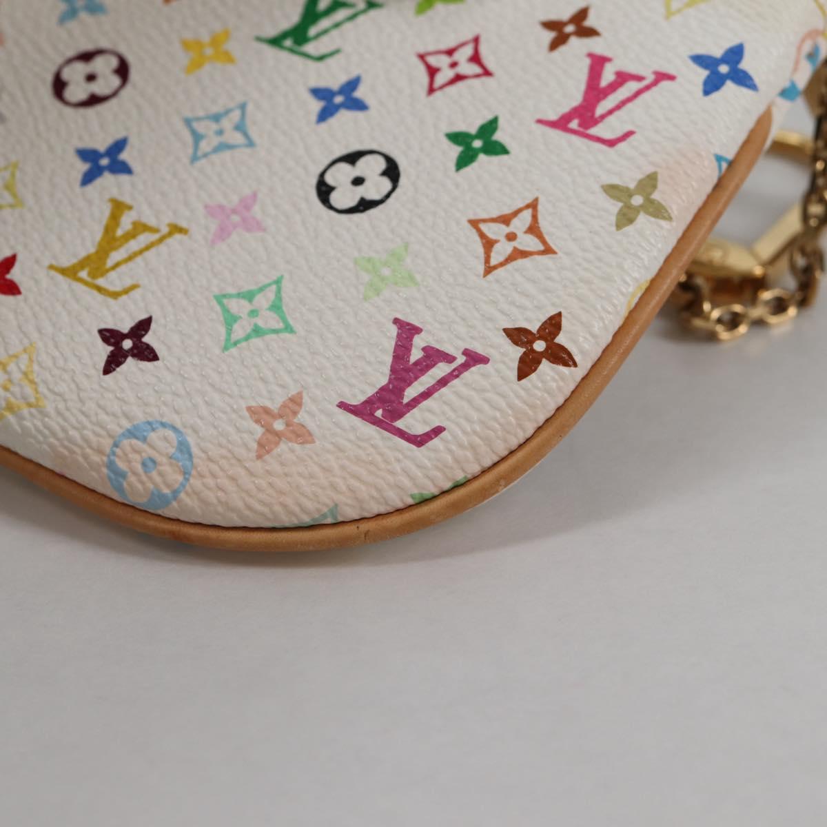 LOUIS VUITTON Monogram Multicolor Pochette MM Pouch White M60028 LV Auth 140849V