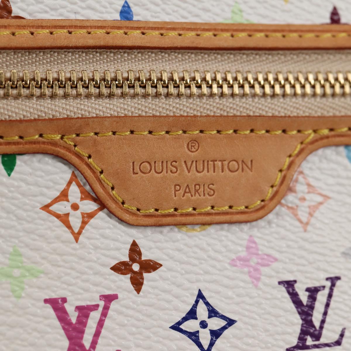 LOUIS VUITTON Monogram Multicolor Pochette MM Pouch White M60028 LV Auth 140849V