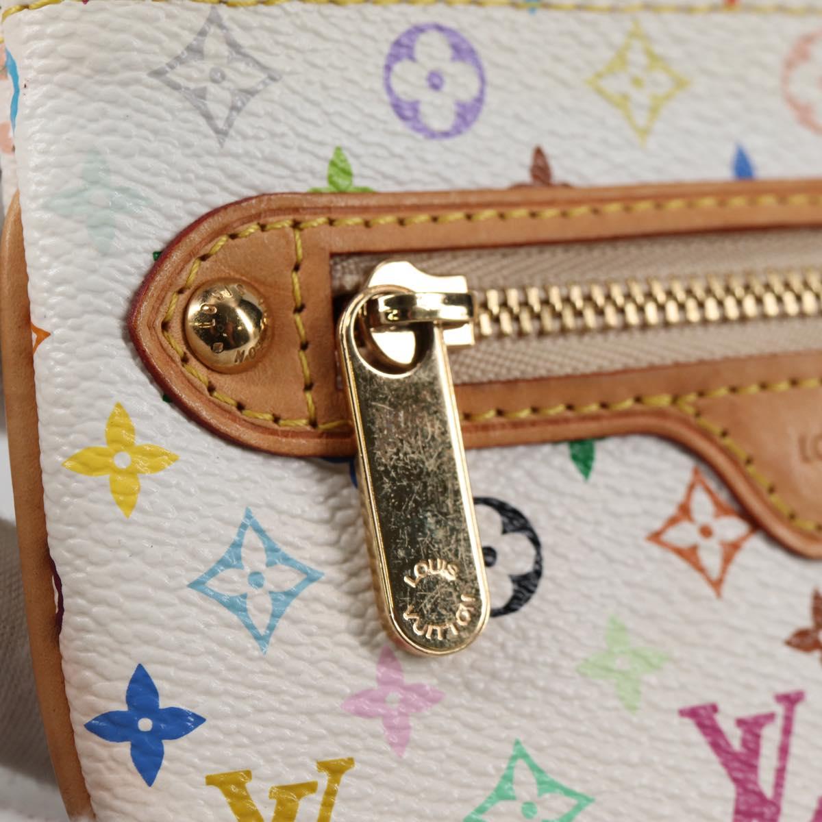 LOUIS VUITTON Monogram Multicolor Pochette MM Pouch White M60028 LV Auth 140849V