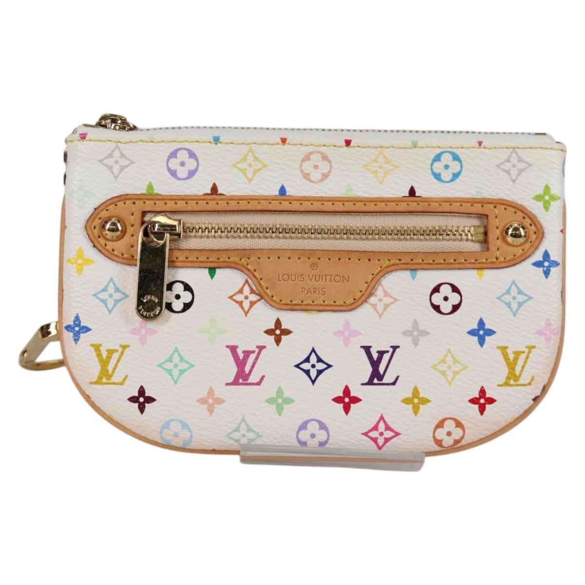 LOUIS VUITTON Monogram Multicolor Pochette MM Pouch White M60028 LV Auth 140849V