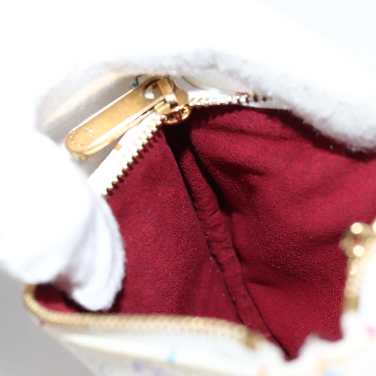 LOUIS VUITTON Monogram Multicolor Pochette MM Pouch White M60028 LV Auth 140849V