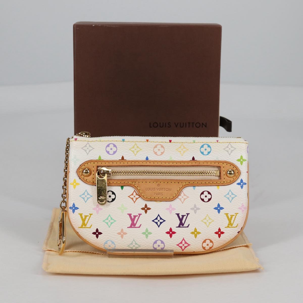 LOUIS VUITTON Monogram Multicolor Pochette MM Pouch White M60028 LV Auth 140849V