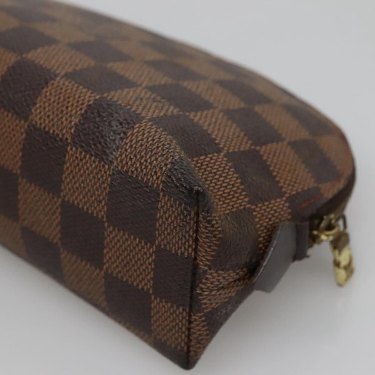 LOUIS VUITTON Damier Ebene Pochette Cosmetic PM Pouch N47516 LV Auth 140854