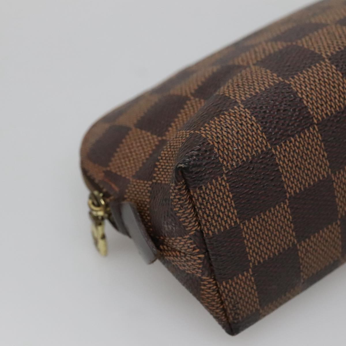 LOUIS VUITTON Damier Ebene Pochette Cosmetic PM Pouch N47516 LV Auth 140854