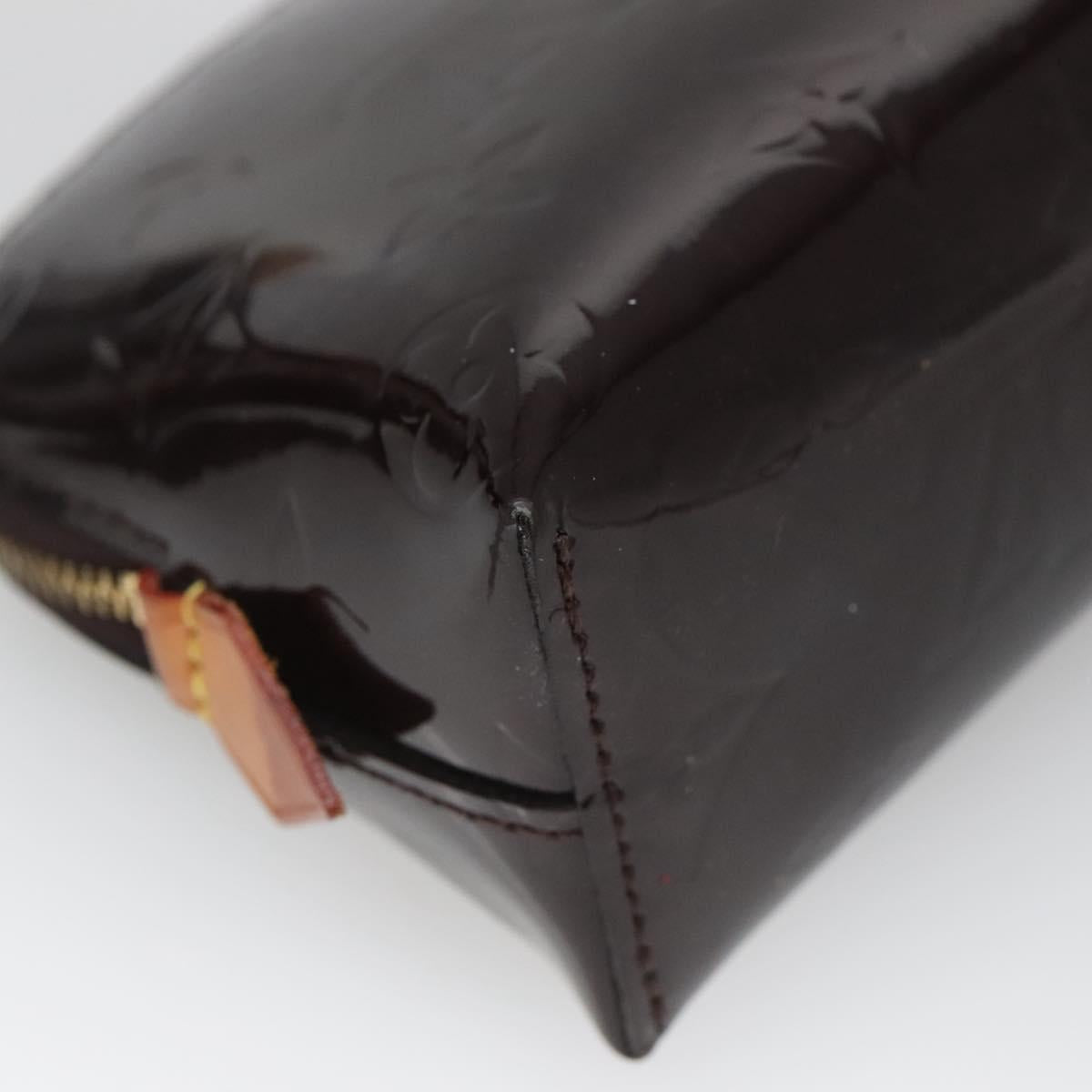 LOUIS VUITTON Monogram Vernis Pochette Cosmetic PM Amarante M91495 Auth 140856