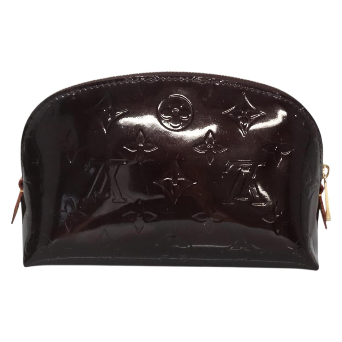 LOUIS VUITTON Monogram Vernis Pochette Cosmetic PM Amarante M91495 Auth 140856