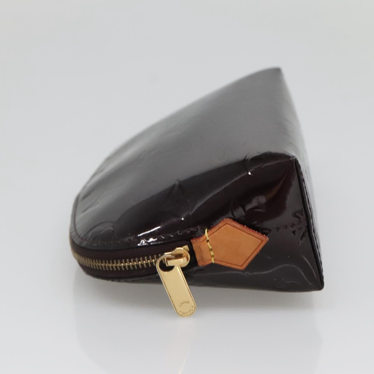 LOUIS VUITTON Monogram Vernis Pochette Cosmetic PM Amarante M91495 Auth 140856